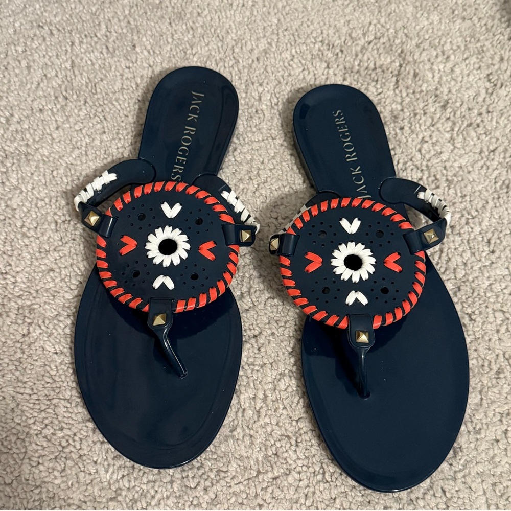 Jack Rogers Georgica Jelly Flip Flops - Navy
